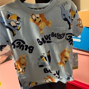 Bluey Kids Short Sleeve T-Shirt - Light Blue